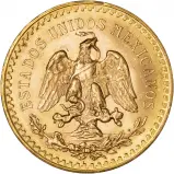1927 Gold Graded 50 Pesos  Coin Single Mexico Mexico City Mint aEF reverse