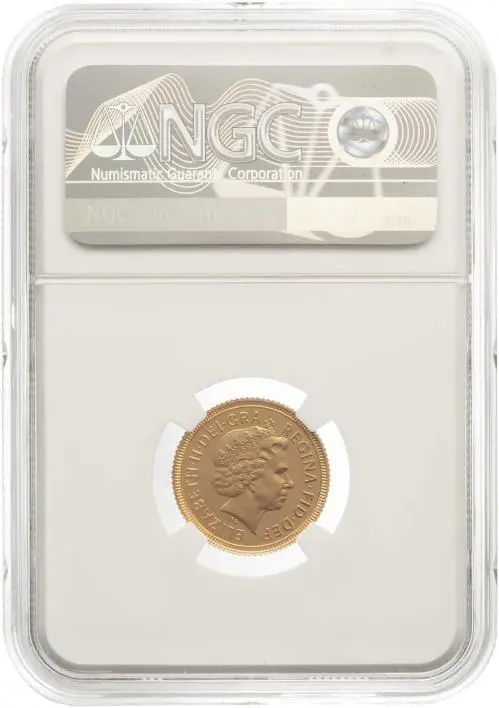 2002 Gold Graded Half Sovereign Elizabeth II ULTRA CAMEO NGC PF-69 Obverse