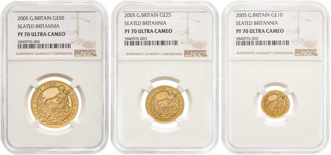 2005 Gold Proof Three Coin Britannia Set - PF70 | Chards