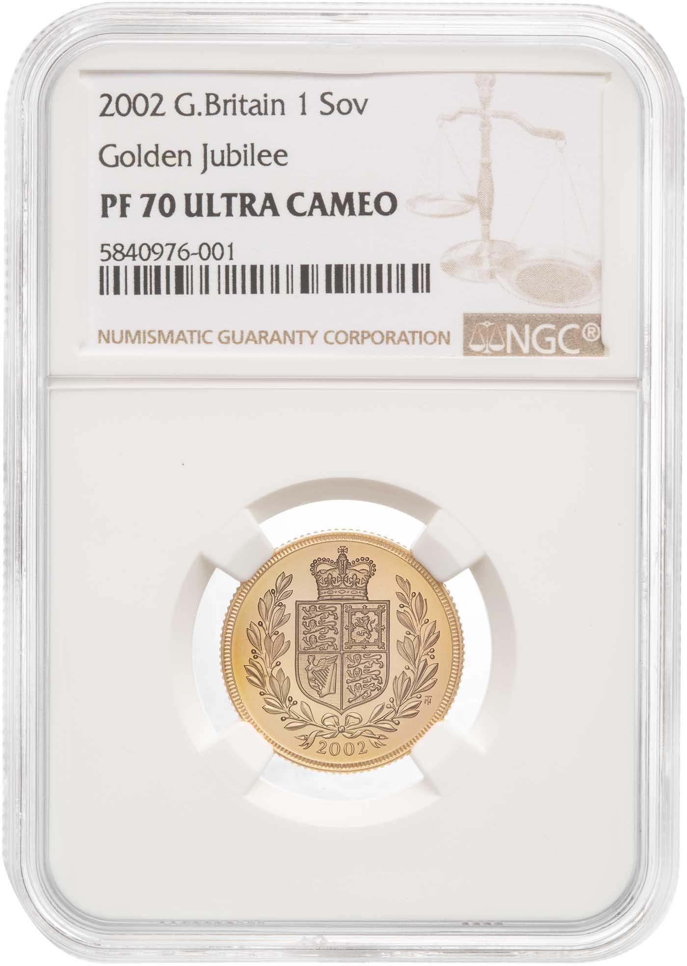 Gold Proof 2002 Sovereign - PF 70 | Chards