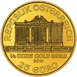 2021 Gold Bullion Ungraded 0.25 Ounce Philharmonic Coin obverse