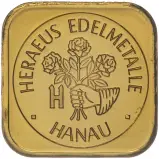 1g Minted Gold Bullion Bar Heraeus Loose - Pre-Owned