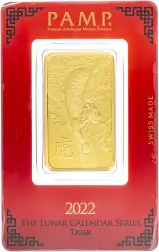 2022 Gold Lunar Bar PAMP - Year of the Tiger