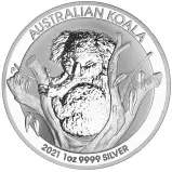2021 Silver 1 oz Koala Perth Mint Bullion Coin - Pre-Owned