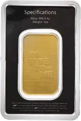 1 oz Gold James Bond No Time To Die Bar - Pre Owned Reverse