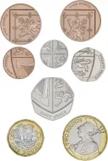 2022 United Kingdom Brilliant Uncirculated Annual Coin Set reverse designs