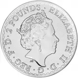 2022 Silver Bullion Ungraded 1 Ounce Britannia Elizabeth II  Coin Single Pre-Owned United Kingdom The Royal Mint obverse