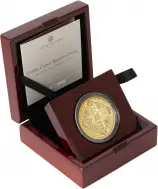 2021 Gothic Crown 2 oz Gold Proof Coin box side view