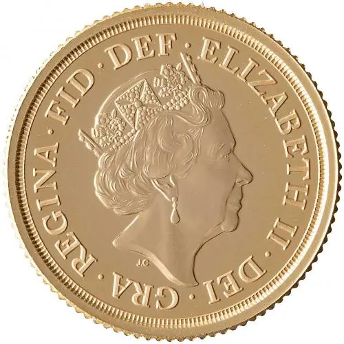2022 Gold Quarter Sovereign Bullion Coin Obverse