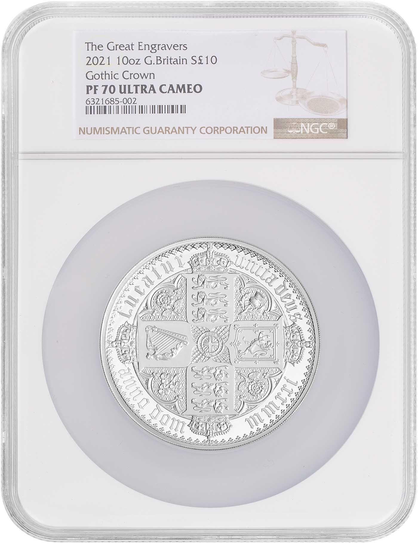 2021 Gothic Crown 10 oz Silver Proof NGC PF-70 | Chards