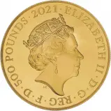 2021 Gothic Crown Quartered Arms 10 oz Gold Proof Coin obverse chards image crop