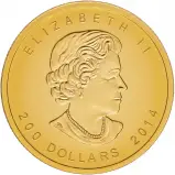 2014 Howling Gold Uncirculated 1 Ounce Wolf Coin Single Canada Royal Canadian Mint Obverse