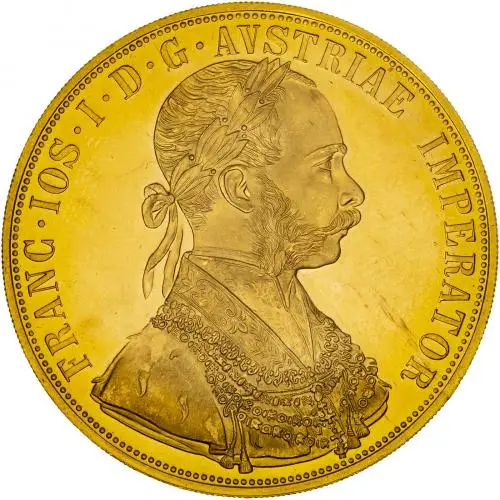 1915 Red Spots Gold Bullion Ungraded re-strike 4 Ducat  Coin Single Austria Austrian Mint obverse