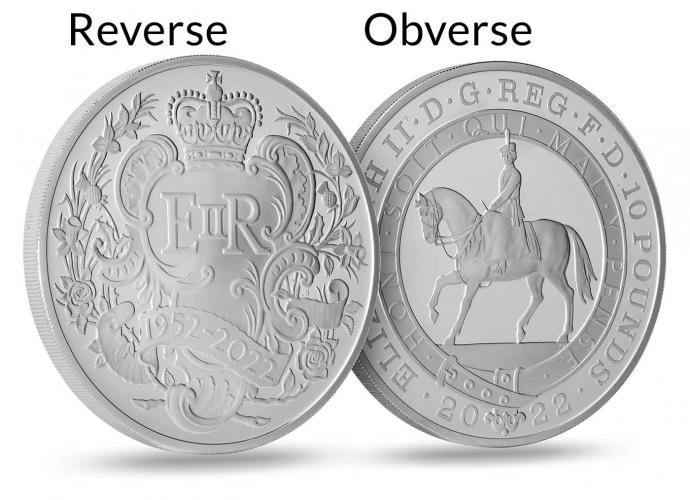 2022 5 oz Platinum Jubilee Silver Proof Coin | Chards