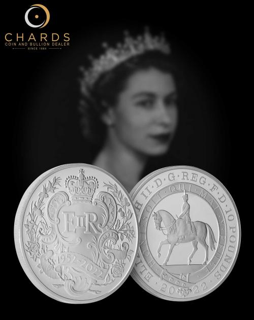 2022 5 oz Platinum Jubilee Silver Proof Coin | Chards