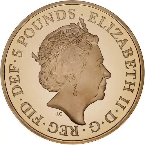 2022 United Kingdom Gold Proof Commemorative Coin Set £5 obverse