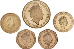 2022 United Kingdom Gold Proof Commemorative Coin Set obverse designs