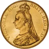 1887 Gold £5 Queen Victoria Obverse