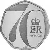 2022 Silver Proof Platinum Jubilee 50 Pence Coin