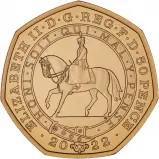 2022 Gold Proof Platinum Jubilee 50 Pence Coin obverse