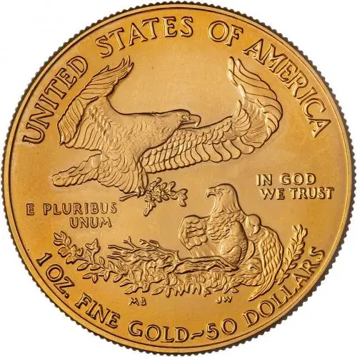 1995 Gold 1 Ounce Eagle US Dollar Coin Single United States of America US Mint Reverse