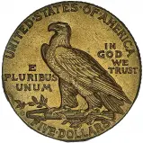 1909 Gold EX-jewellery Half Eagle US Dollar $5  Coin Denver Mint Indian Head reverse