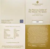 2022 2 oz Gold Proof Platinum Jubilee Coin cert and specs