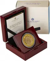 2022 2 oz Gold Proof Platinum Jubilee Coin in box side view