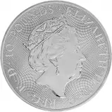 2022 Silver Bullion Ungraded 10 Ounce Queen's Beasts Elizabeth II Completer Coin Pound Sterling Coin Single United Kingdom The Royal Mint obverse