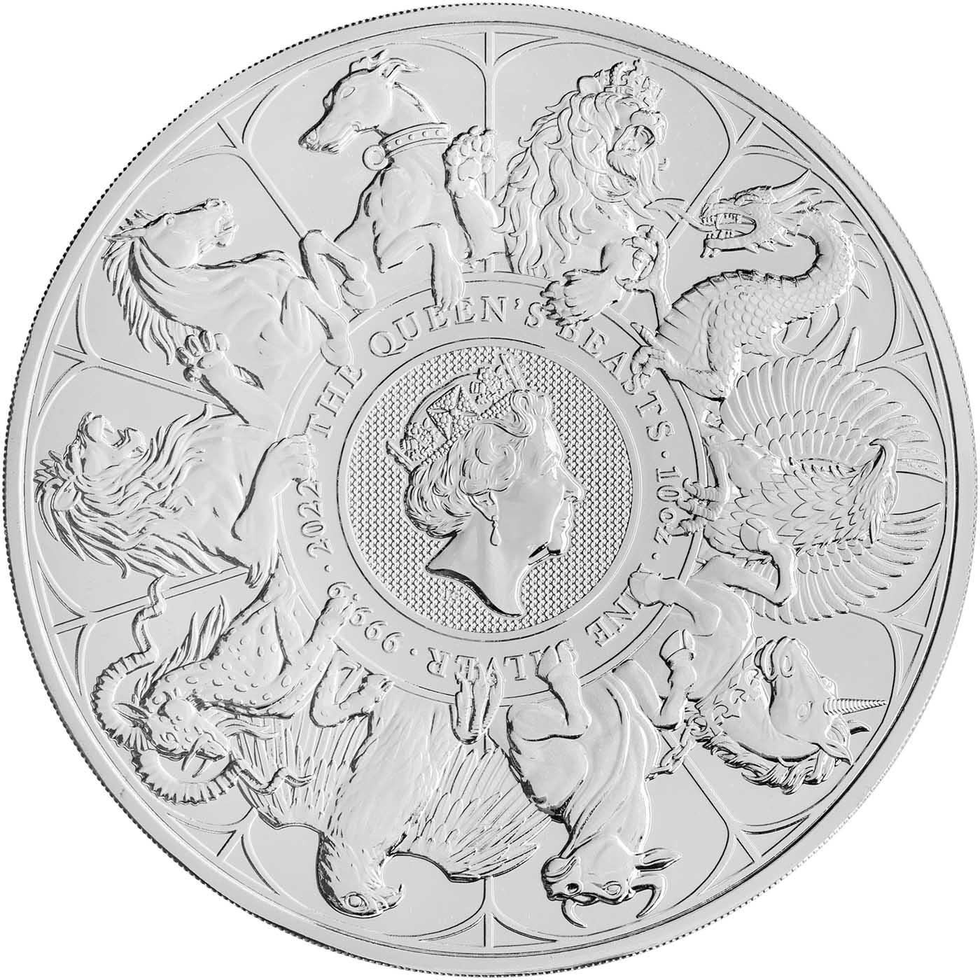 2022 エリザベス女王 Queen's Beasts 10oz コンプリート 2022 Queen's Beasts Silver Completer 10 oz Coin | Chards