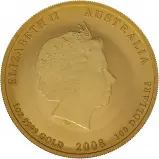 2008 Gold Bullion Ungraded 1 Ounce Lunar Year of the Mouse $100  Coin Single Australia Perth Mint Obverse