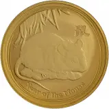 2008 Gold 1 Ounce Year of the Mouse Lunar Elizabeth II Australian Dollar $100 Perth Mint