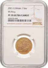 2021 Gold Proof Full Sovereign Elizabeth II Coin - NGC PF 70 Ultra Cameo