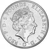 2017 Silver Bullion 2 Ounce Queen's Beasts Red Dragon of Wales  Coin Grade C obverse