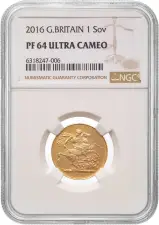 2016 Gold Full Sovereign Elizabeth II Proof NGC PF 64 Ultra Cameo