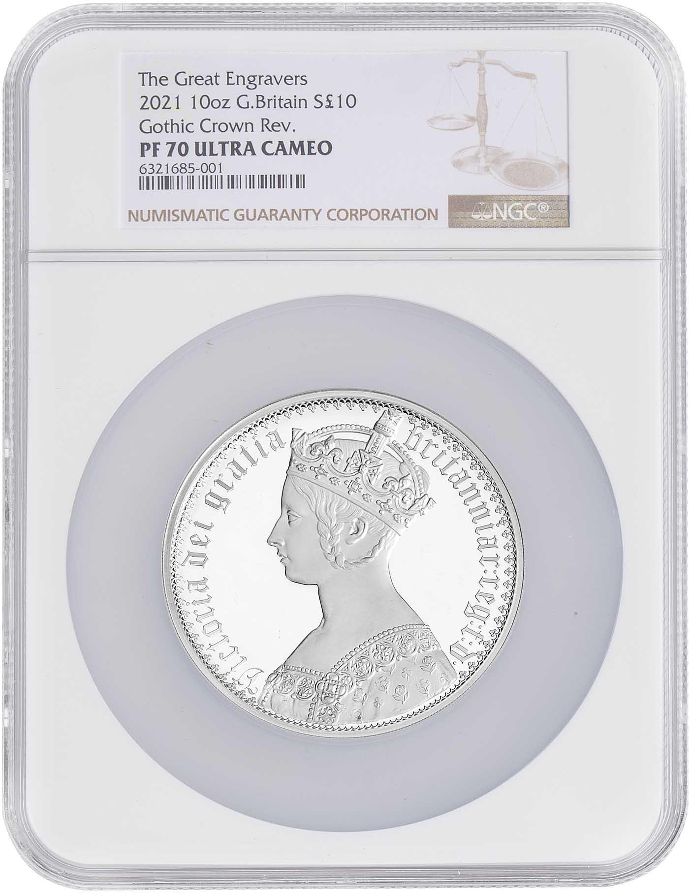 2021 Gothic Crown Victoria 10 oz Silver NGC PF-70 | Chards