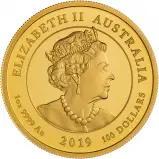 2019 Moon Landing 50th Anniversary 1 oz Gold Proof Coin obverse