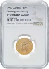 1989 Gold Proof Elizabeth II Sovereign NGC PF 70 Ultra Cameo