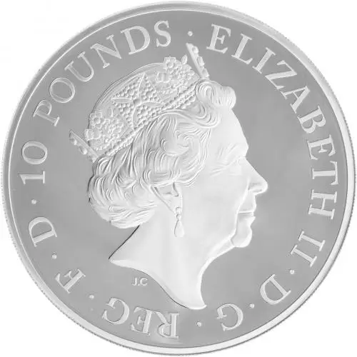 2022 Tudor Beasts Lion of England 10 oz Silver Proof Coin obverse