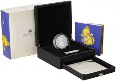 2022 Tudor Beasts Lion of England 10 oz Silver Proof Coin in box side view
