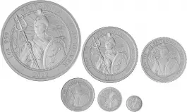 2022 Silver Proof Britannia Elizabeth II Core Range Pound Sterling Coin Sets United Kingdom The Royal Mint 6 Coins reverse designs