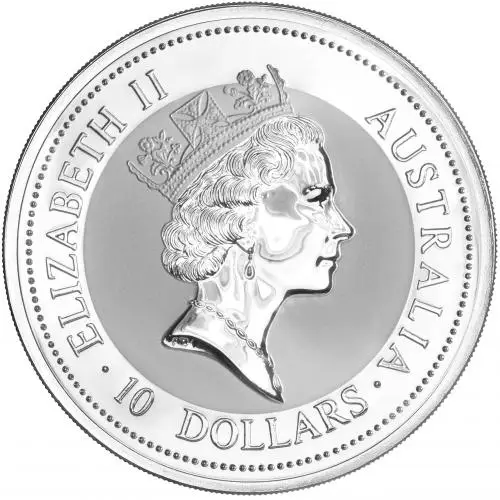 1997 Silver 10 Ounce Kookaburra Coin Australia Perth Mint obverse1