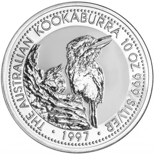 1997 Silver 10 Ounce Kookaburra Coin Australia Perth Mint reverse 1