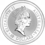1997 Silver 10 Ounce Kookaburra Coin Australia Perth Mint obverse1