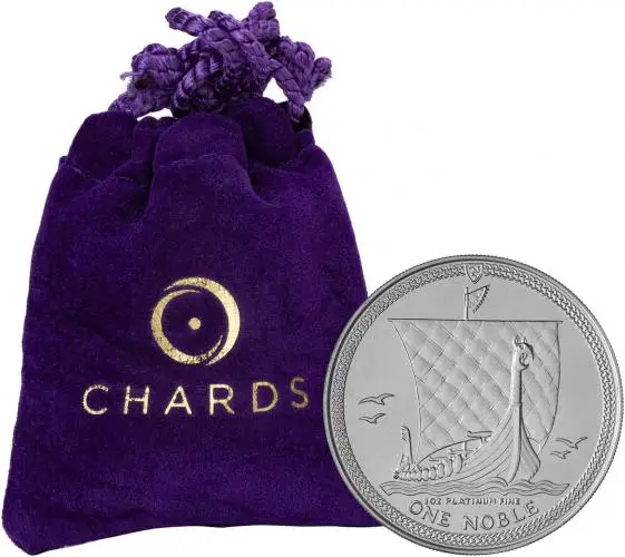 1984 Platinum 1 Ounce Noble Coin Single Isle of Man with Chards bag
