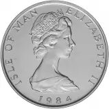 1984 Platinum 1 Ounce Noble Coin Single Isle of Man obverse