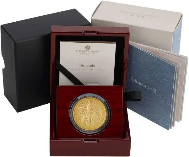 2022 Britannia 2 oz Gold Proof Coin with box