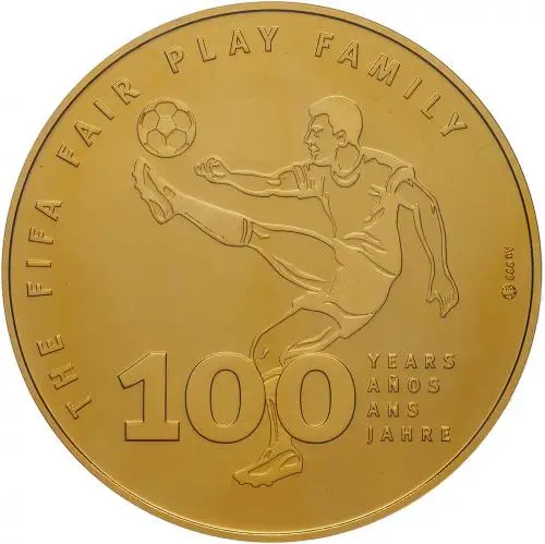 2004 Gold Proof FIFA 100 Years £25  Medallion With Box with Cert 1