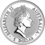1992 Australian Kookaburra 1 oz Silver Bullion Coin obverse