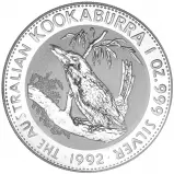 1992 Australian Kookaburra 1 oz Silver Bullion Coin